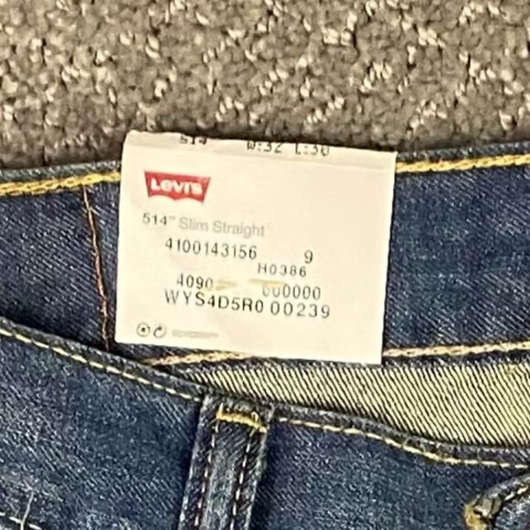 NWT Levi's 514 Slim Straight Jeans Men's 32 x 30 Measures 33 x 30 Cotton Blue - Picture 7 of 14